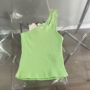 Zara Green Camisole Top with Sleek Silhouette
